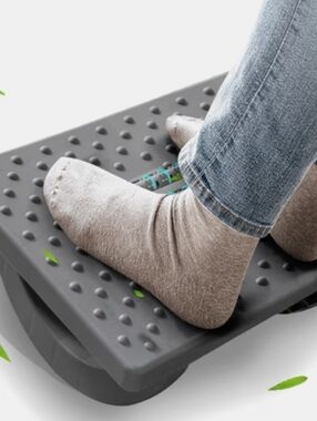 Ergonomic Footrest with Textured Surface - Dark Gray